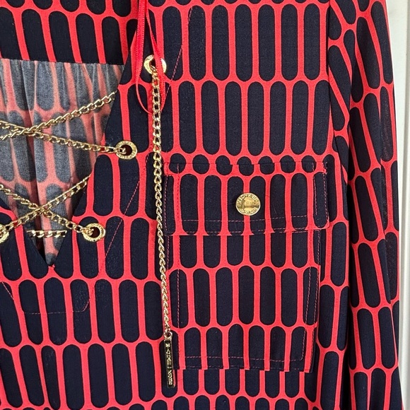 Michael Kors Red and Black Patterned Dress - Picture 3 of 10